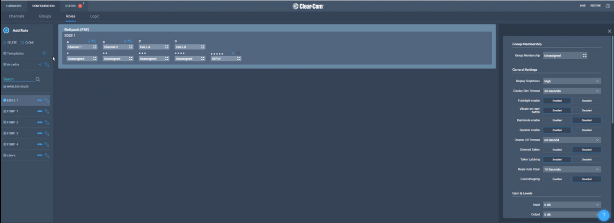 Clear-Com Core Configuration Manager (CCM) for Arcadia