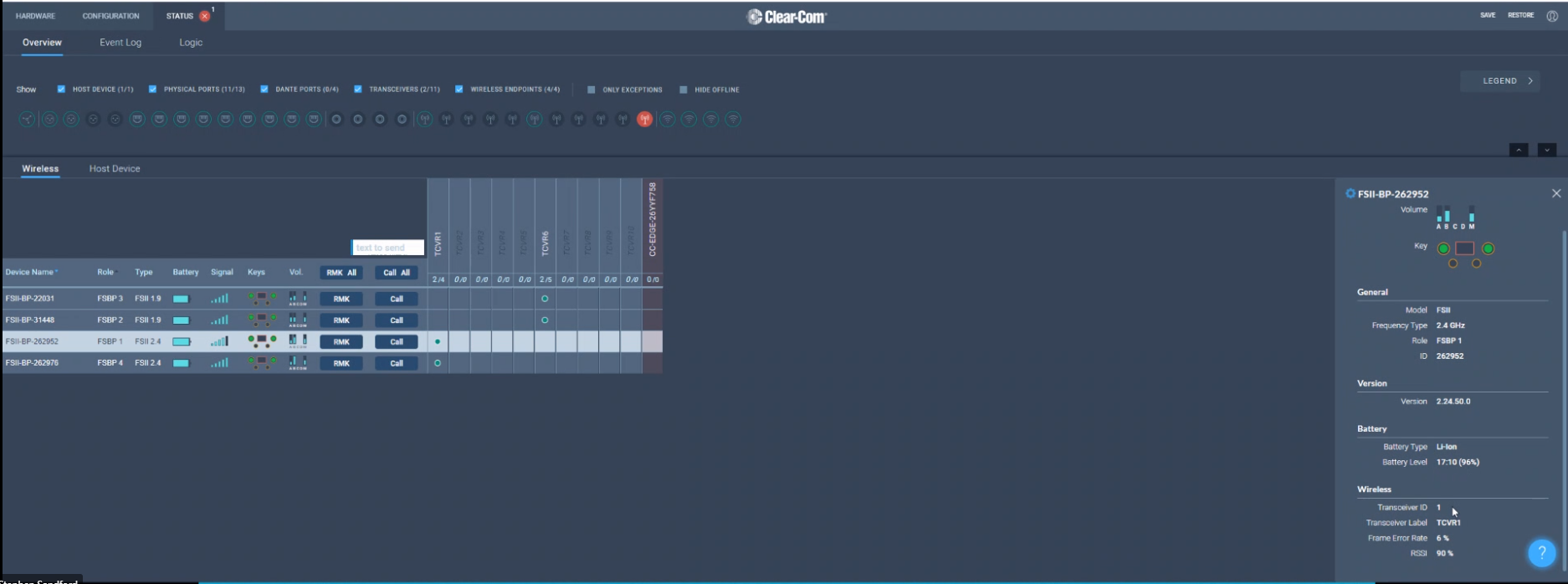 Clear-Com Core Configuration Manager (CCM) for Arcadia