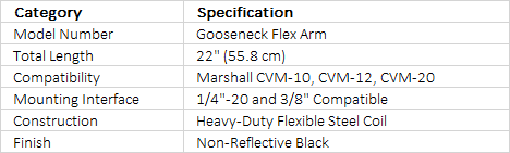 Marshall Electronics Gooseneck Flex Arm (22")