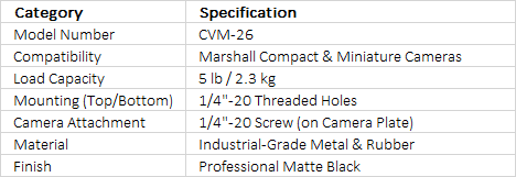 Marshall Electronics CVM-26 Housing with Sunshade for Compact and Miniature Cameras