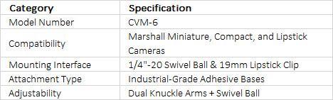 Marshall Electronics Adhesive Camera Mount Kit