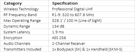 Sennheiser EW-DX SK-SKM-S BASE SET Dual-Channel Digital Wireless System with Bodypack & Handheld Transmitters, No Mics (R1-9: 520 to 607 MHz)
