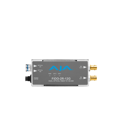 AJA FiDO-2R-12G – 2-Channel Single Mode LC Fiber to 12G-SDI Receiver