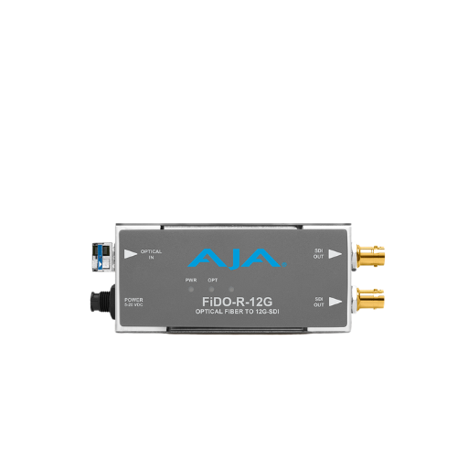 AJA FiDO-R-12G – 1-Channel Single Mode LC Fiber to 12G-SDI Receiver