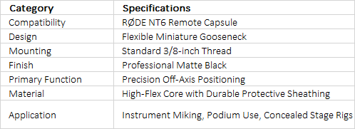 RØDE GN1 | Miniature Gooseneck Mount for NT6 Remote Capsule