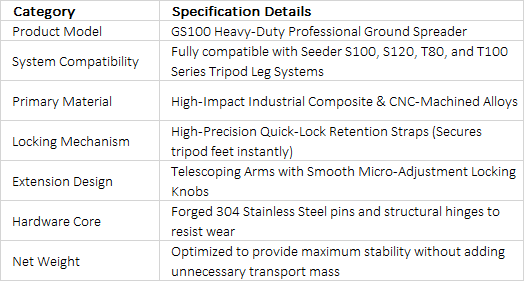SEEDER GS100 Heavy-Duty Ground Spreader | Professional Floor Spreader for S100, S120, T80, and T100 Series Tripods
