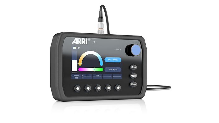 ARRI Orbiter 100th Anniversary Beam Set with Free Open Face Optics (Blue/Silver, Bare Ends with Switch)