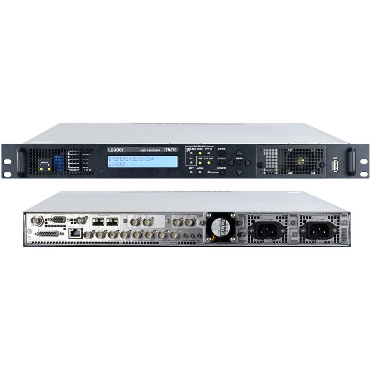 Leader LT4670 front and rear connectivity views