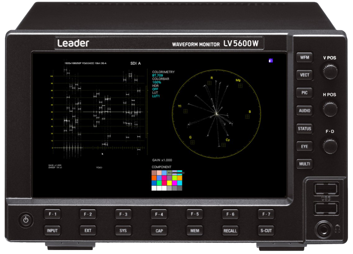 Leader LV5600W 4K IP/12G-SDI waveform monitor