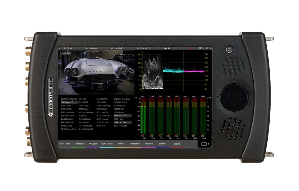 LeaderPhabrix Sx2 handheld 12G-SDI signal generator and analyzer