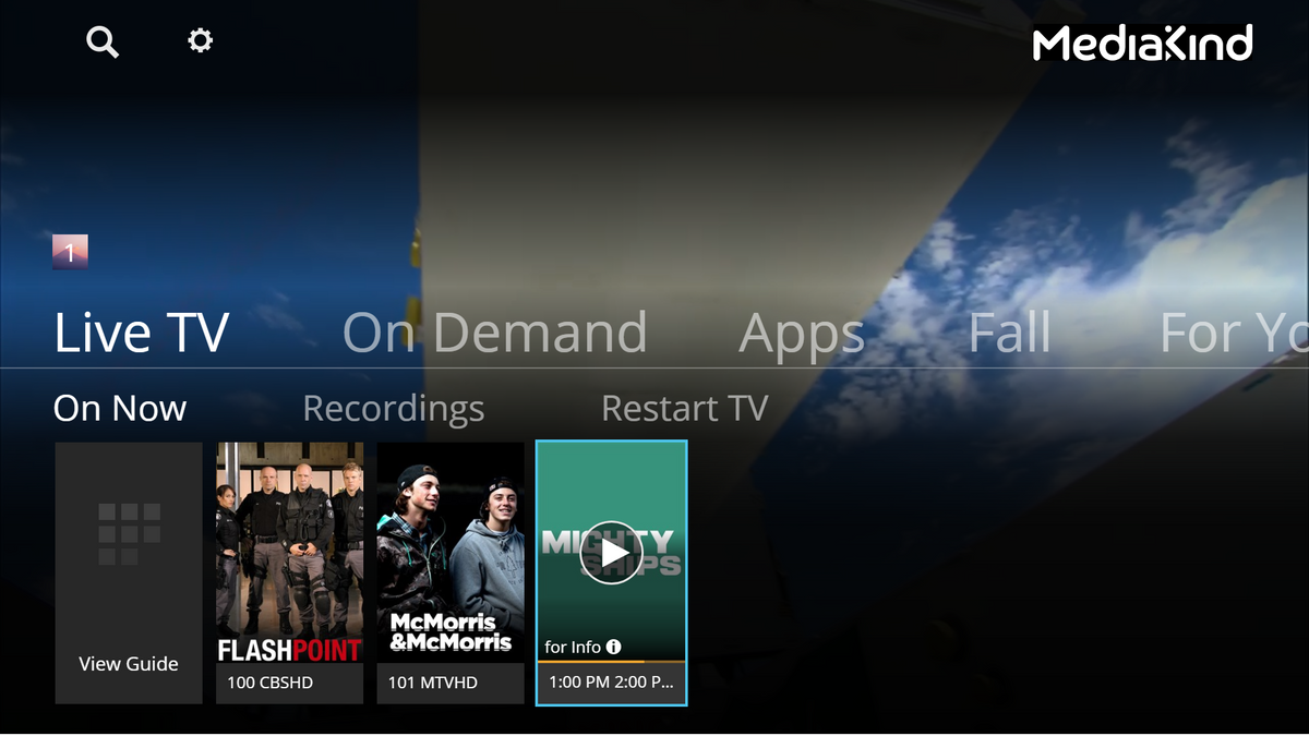 MediaKind MediaFirst TV platform user interface