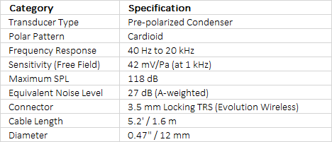 Sennheiser MKE 40 - Cardioid Lavalier Microphone with Hardwired 1/8" TRS Connector for EW Series Bodypack Transmitter