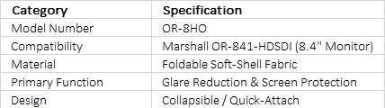 Marshall Electronics OR-8HO Sunhood