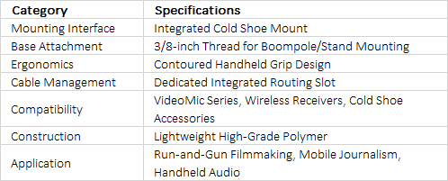 RØDE PG1 | Ergonomic Cold Shoe Pistol Grip for VideoMics