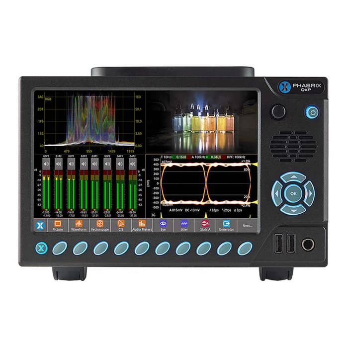 PHABRIX QxP portable waveform monitor front view