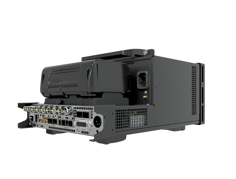 PHABRIX QxP rear and battery-mount view