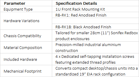 RB-RK1 / RB-RK1B 19" Rack-Mount Kit | For 28cm Redbox Units