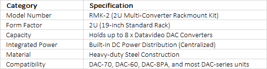 Datavideo RMK-2 2U Rackmount Frame
