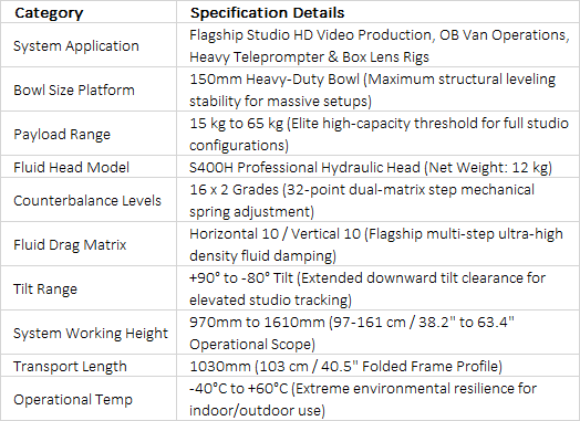 SEEDER S600A Professional Studio Tripod System | 150mm Bowl Heavy-Duty 65kg Capacity Broadcast Fluid Head & Legs Kit