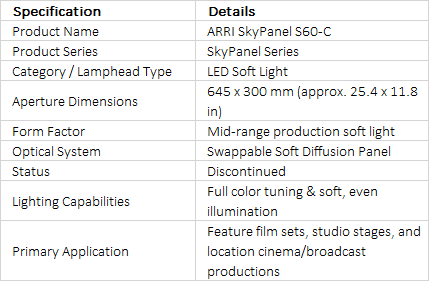 ARRI SkyPanel S60-C LED Soft Light Panel | Iconic RGBW Studio Fixture