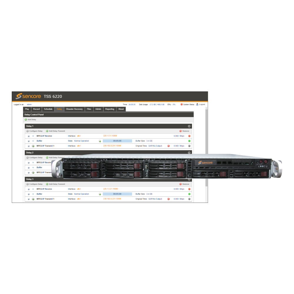 Sencore TSS 6220 Transport Stream Server