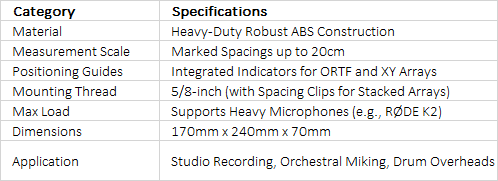 RØDE Stereo Bar | Professional Dual Microphone Spacing & Alignment Bar