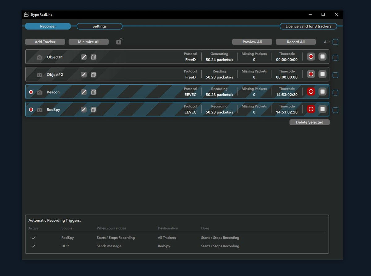 Stype RealLine tracking data and calibration toolkit