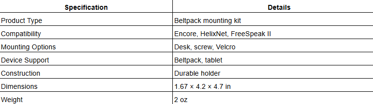 Clear-Com BP-MOUNT Universal Beltpack Mounting Kit