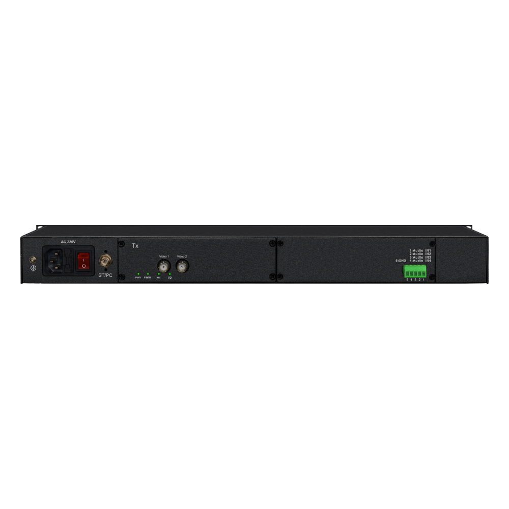 F-2V4A-TxRx-RM transmitter rear panel