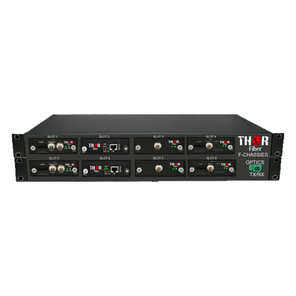 F-CHASSIS modular fiber chassis for video audio ASI SDI and Ethernet