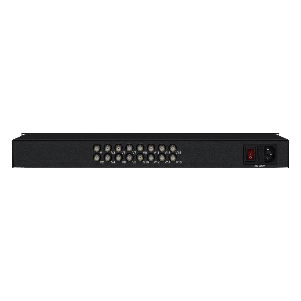 16-channel CVBS video and RS485 data over fiber transmission unit
