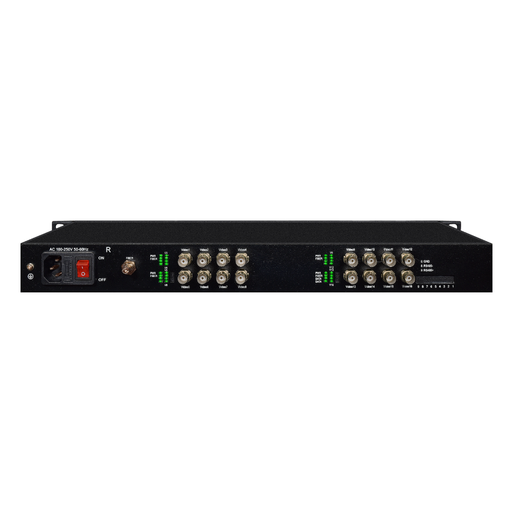 F-16HD-TVI-TxRx TVI CVI AHD fiber optical converter rear