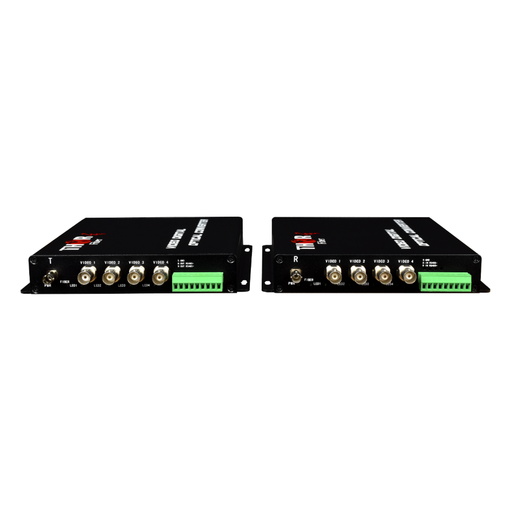 F-4VD-TxRx 4-channel video over fiber kit front view