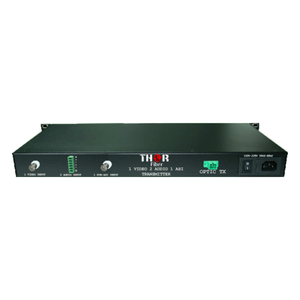 F-1V2A1ASI-TX/RX video audio and DVB-ASI over fiber transmitter and receiver