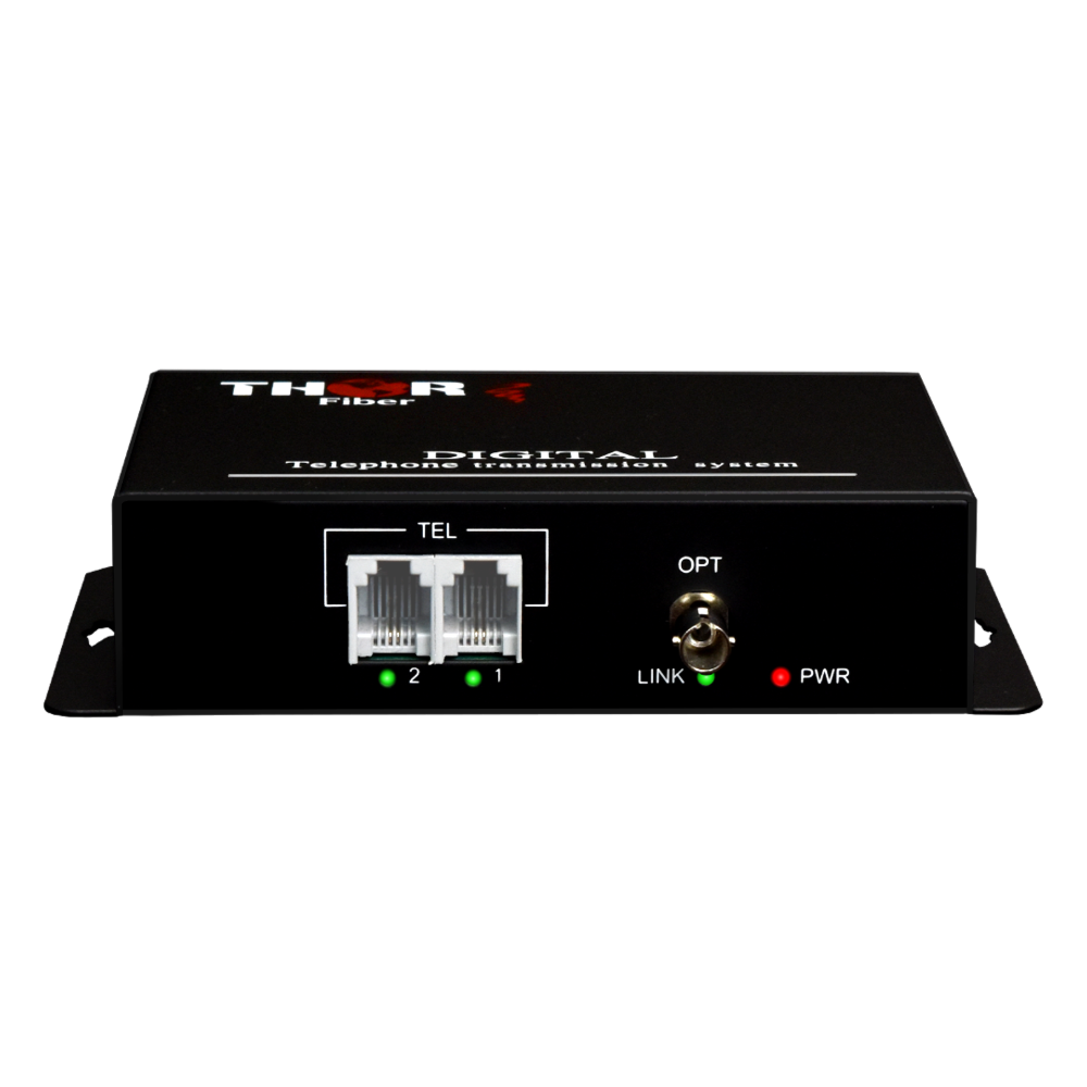 F-2TEL telephone over fiber converter back panel