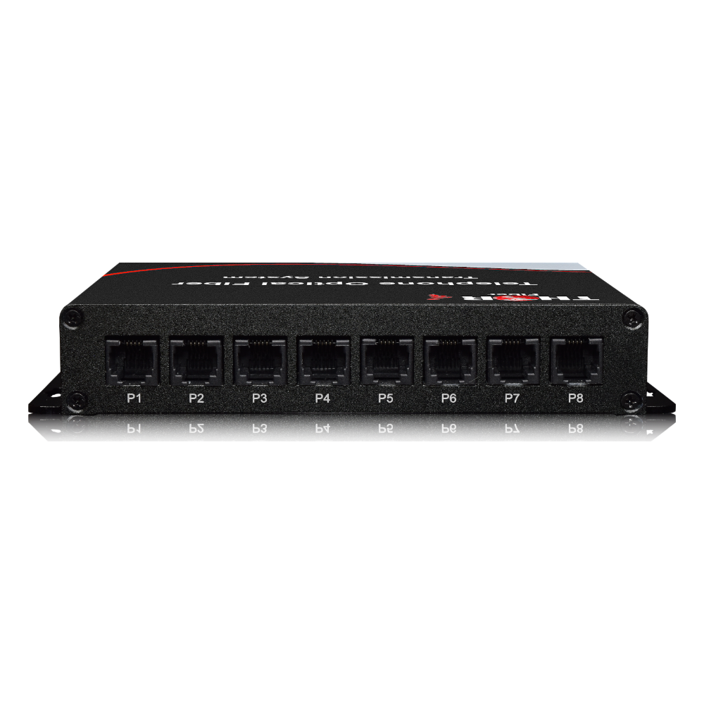 F-8TEL 8-channel telephone over fiber transceiver back panel