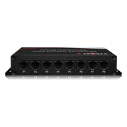 F-8TEL 8-channel telephone over fiber transceiver back panel