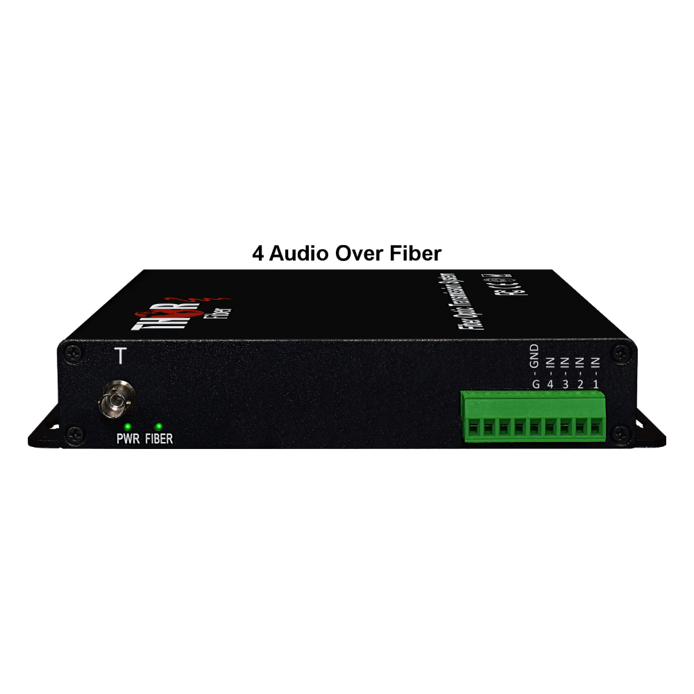 F-4A-TxRx 4-channel analog audio over fiber receiver