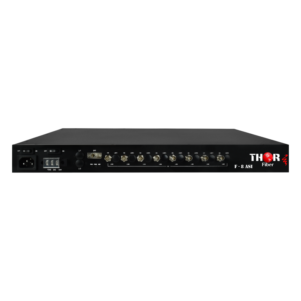 F-8ASI 8-channel DVB-ASI over fiber transmitter and receiver