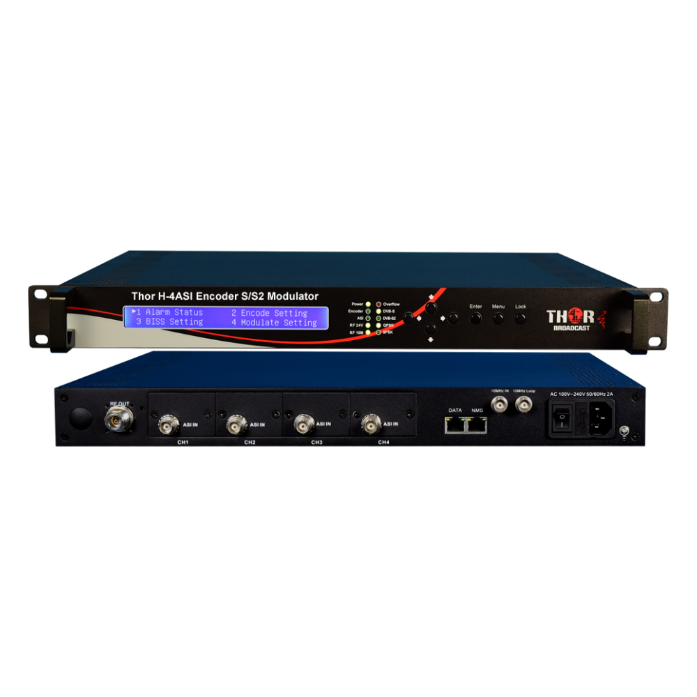 H-4ASI-DVBS2 DVB-S/S2 satellite modulator with 4 ASI inputs