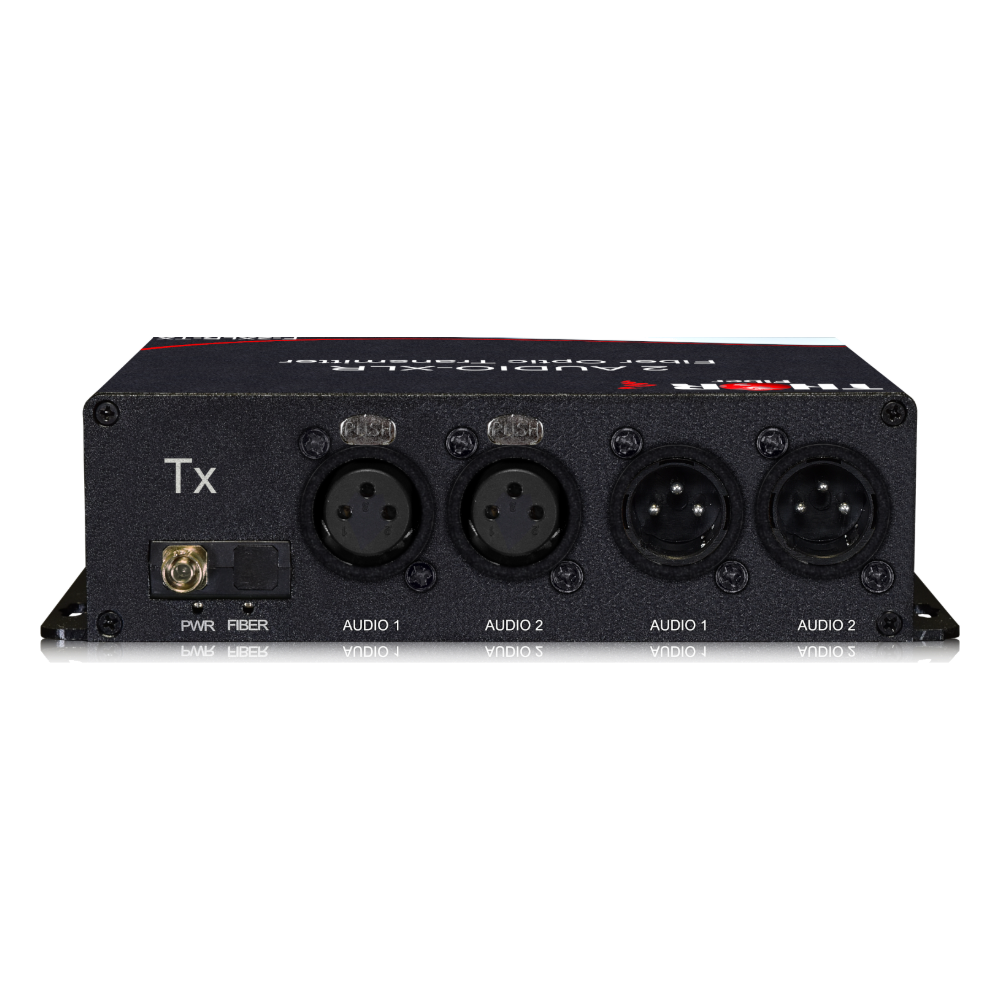 F-2A-XLR-B-TxRx-RM bi-directional XLR audio over fiber transmitter