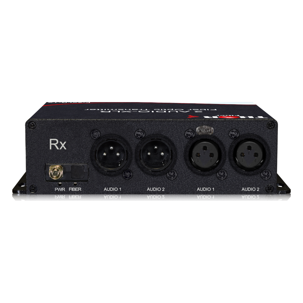 F-2A-XLR-B-TxRx-RM bi-directional XLR audio over fiber receiver