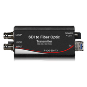 F-12G-SDI 12G-SDI to fiber transmitter, top view