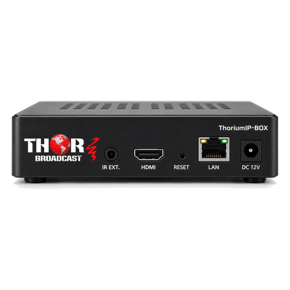 ThoriumIP-BOX rear panel with Ethernet input and HDMI output