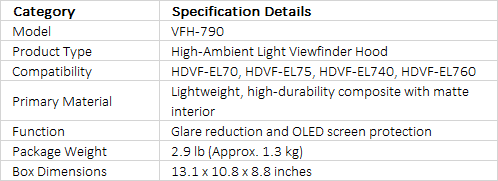 Sony VFH790 Viewfinder Hood