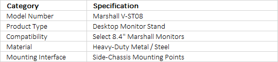 Marshall Electronics V-ST08 Desktop Stand for 8.4" Monitors