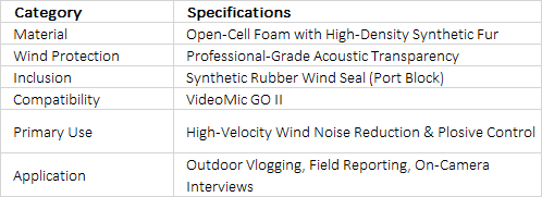 RØDE WS12 | Deluxe Windshield with Synthetic Fur and Wind Seal for VideoMic GO II