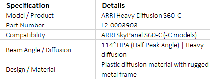 ARRI Heavy Diffusion Panel for SkyPanel S60-C (L2.0003903)