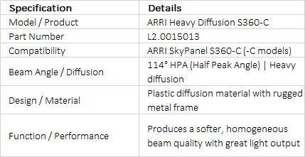 ARRI Heavy Diffusion Panel for SkyPanel S360-C (L2.0015013)