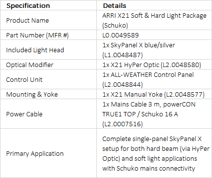 ARRI SkyPanel X21 Soft & Hard Light Package (Schuko) | Complete Modular All-Weather LED Kit